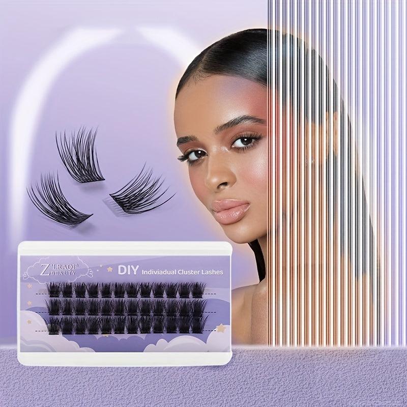 3 Rows Cluster Lashes Devil Feather Fan False Eyelashes Natural Makeup Kit