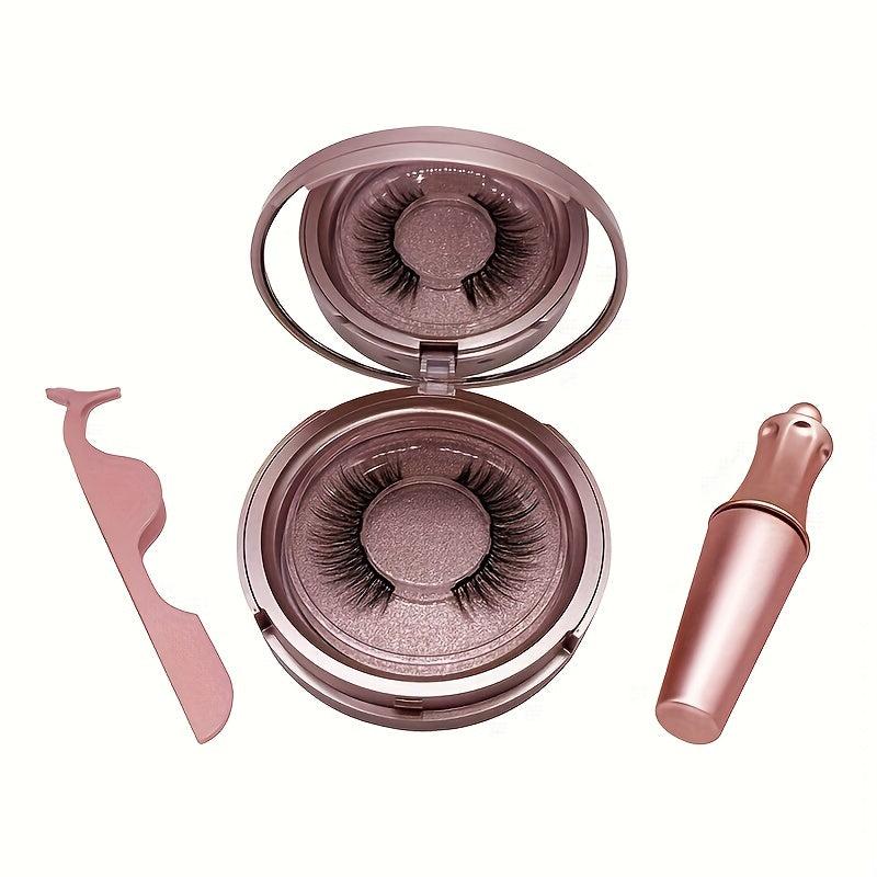 2Pairs Magnetic Eyelashes With Tweezers and Eyeliner