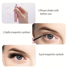 2Pairs Magnetic Eyelashes With Tweezers and Eyeliner
