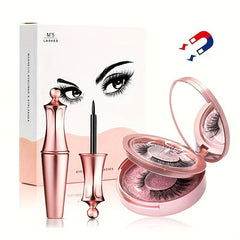 2Pairs Magnetic Eyelashes With Tweezers and Eyeliner