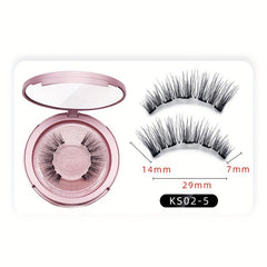 2Pairs Magnetic Eyelashes With Tweezers and Eyeliner