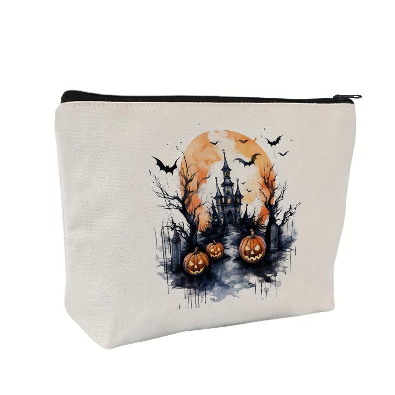 Halloween Makeup Bags Travel Pouches Toiletry Bags Canvas Zipper Makeup Bags