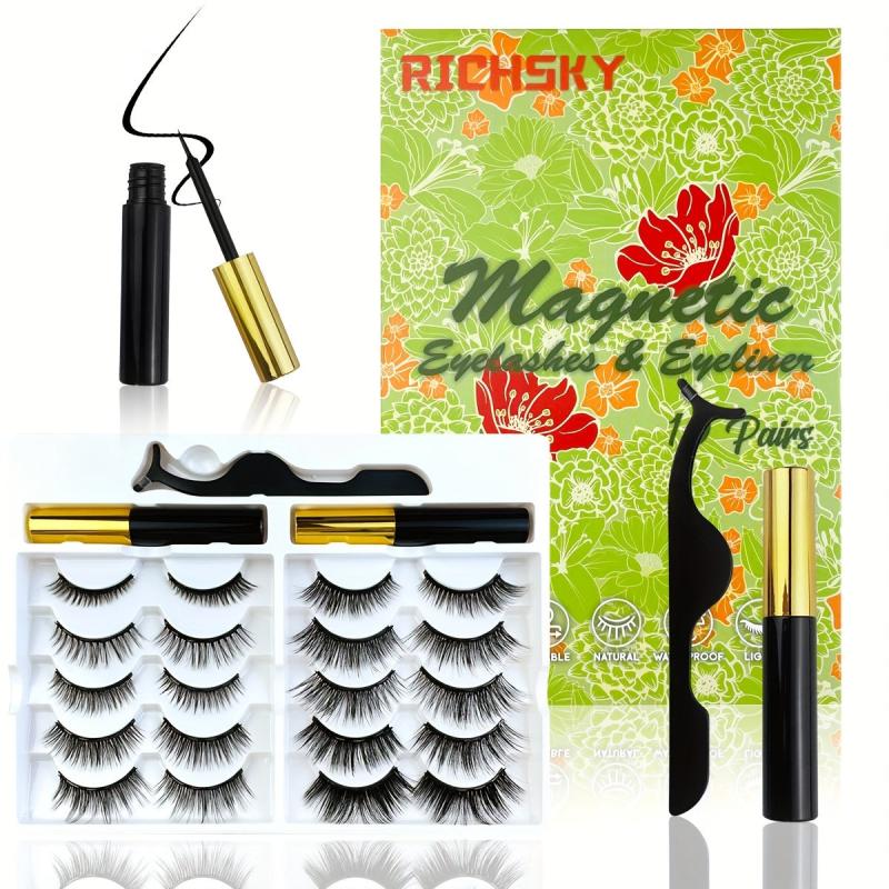 10 Pairs Natural Long Lasting Magnetic Eyelashes Kit