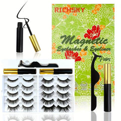 10 Pairs Natural Long Lasting Magnetic Eyelashes Kit