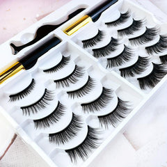 10 Pairs Natural Long Lasting Magnetic Eyelashes Kit