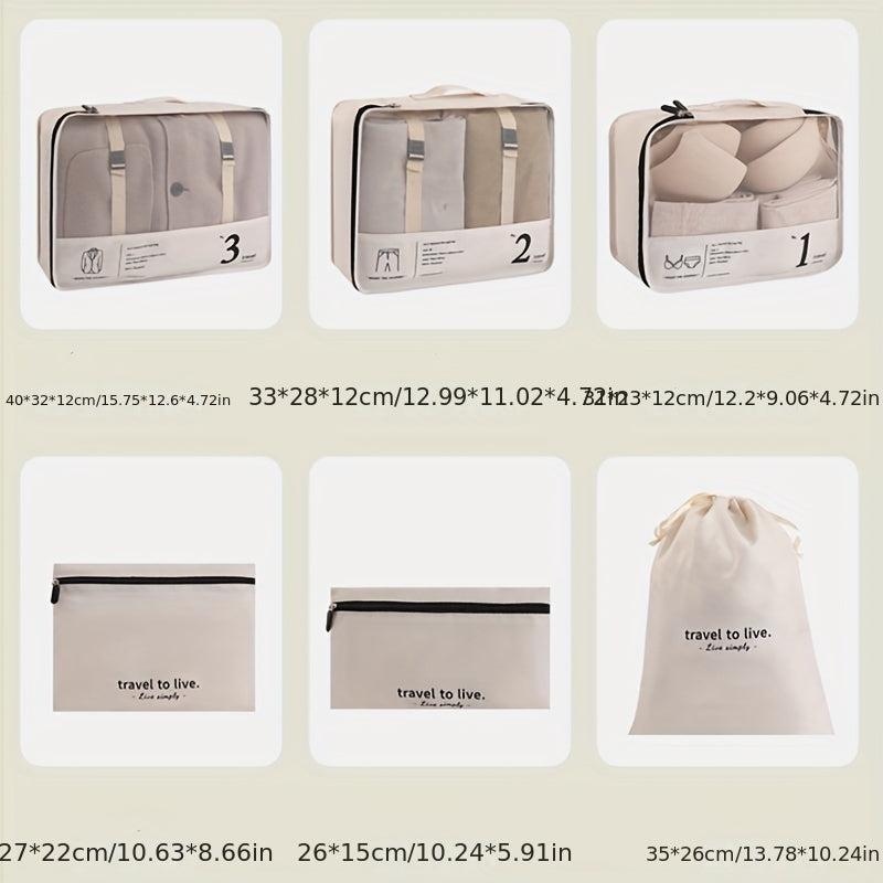 7pcs Cosmetic Bag Travel Storage Organizer Luggage Storage Bag