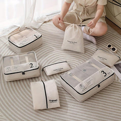 7pcs Cosmetic Bag Travel Storage Organizer Luggage Storage Bag