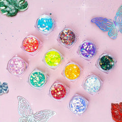 12-Piece Holographic Chunky Glitter Set for Resin Art and Crafts