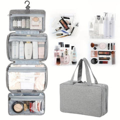 4-In-1 Folding Makeup Organizer Toiletry Bag with Hanging Hook for Travel