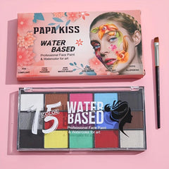 Water Activated Face Painting Kit for Adults 15 Colors Makeup Paste