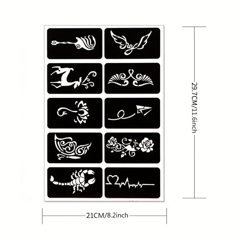 2 Sheets A4 Tattoo Stencil + 1 Bottle Tattoo Dye Paste