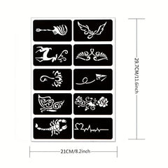 2 Sheets A4 Tattoo Stencil + 1 Bottle Tattoo Dye Paste