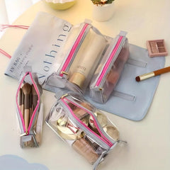 Detachable Cosmetic Bag 4 In 1 Portable Makeup Bag Roll Up Travel Toiletry Bag