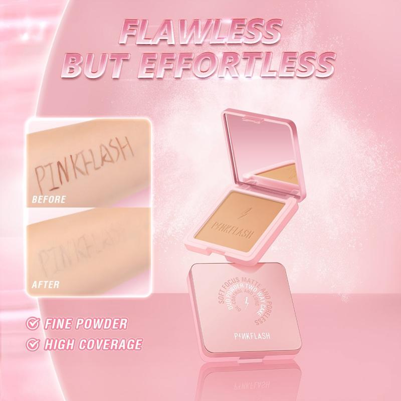 PINKFLASH Matte Powder Cake - High Coverage Lightweight