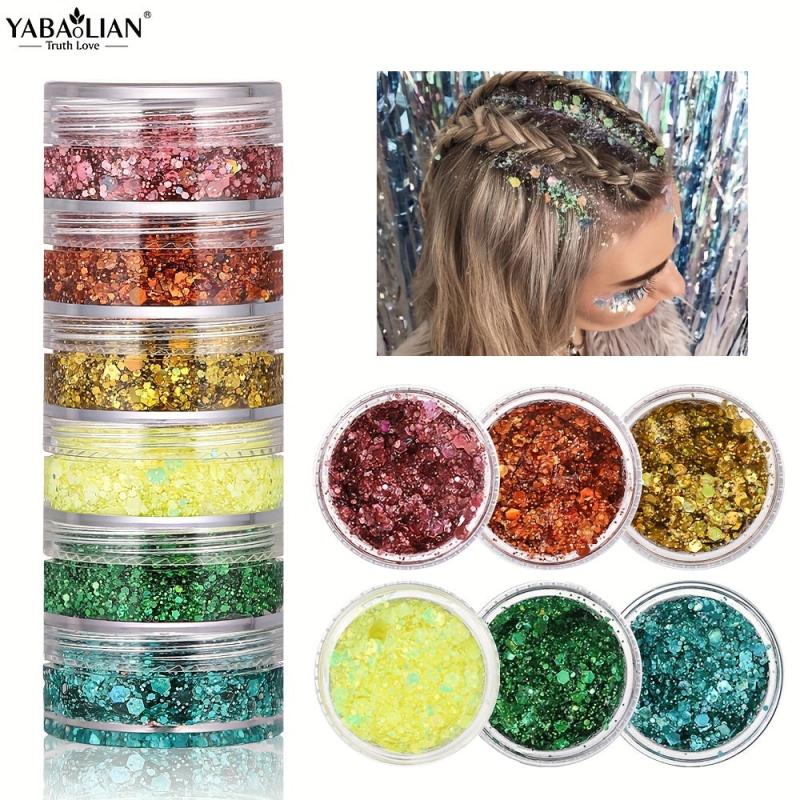 Glitter Gel Kit Sparkles Face Body Eyes Lips Nails Hair Fairy Makeup