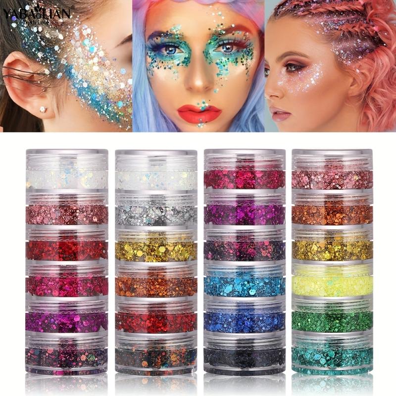 Glitter Gel Kit Sparkles Face Body Eyes Lips Nails Hair Fairy Makeup