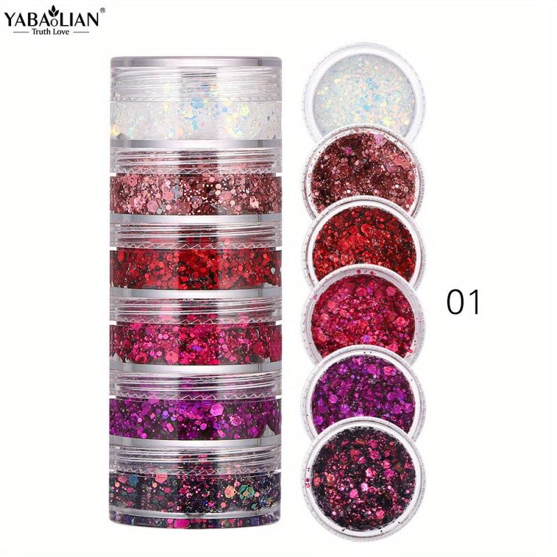 Glitter Gel Kit Sparkles Face Body Eyes Lips Nails Hair Fairy Makeup