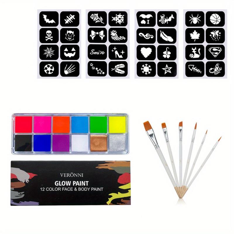 12 Fluorescent Professional COS Makeup Body Painting