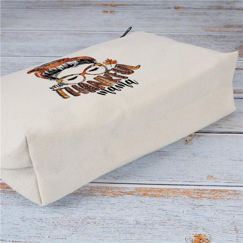 Christmas Gift For Mom Letter Pattern Makeup Bag For Purse Zipper Cosmetic Pouch