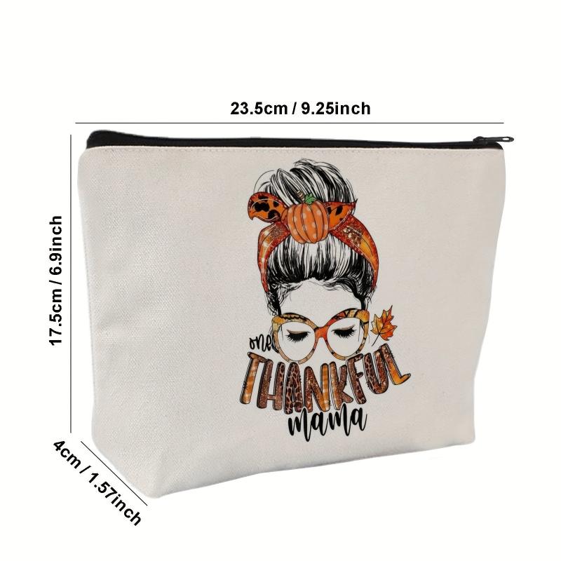 Christmas Gift For Mom Letter Pattern Makeup Bag For Purse Zipper Cosmetic Pouch