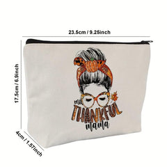 Christmas Gift For Mom Letter Pattern Makeup Bag For Purse Zipper Cosmetic Pouch