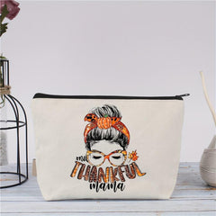 Christmas Gift For Mom Letter Pattern Makeup Bag For Purse Zipper Cosmetic Pouch