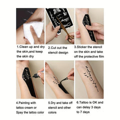 Floral Butterfly Feather Finger Wrist Body Temporary Tattoo