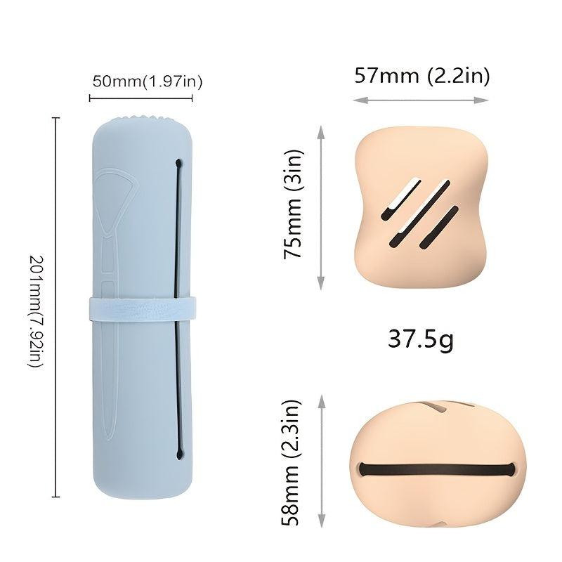 Silicone Makeup Brush & Sponge Holder Set - Anti Fall Out Travel Case Organizer