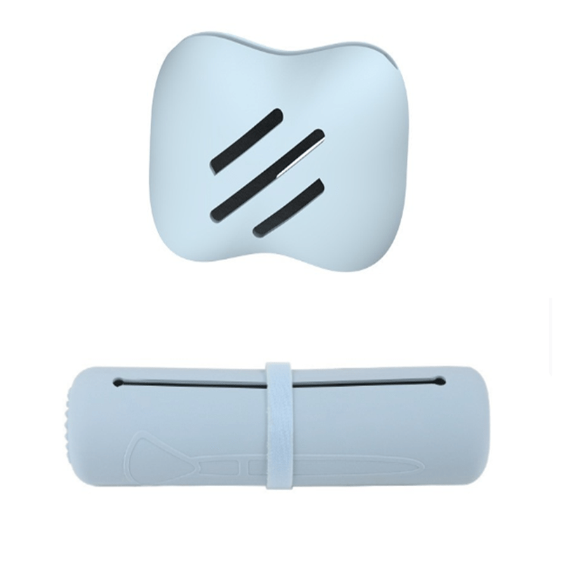 Silicone Makeup Brush & Sponge Holder Set - Anti Fall Out Travel Case Organizer