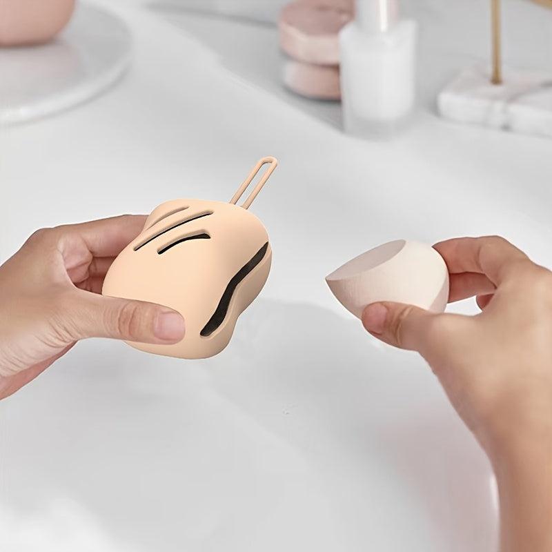 Silicone Makeup Brush & Sponge Holder Set - Anti Fall Out Travel Case Organizer