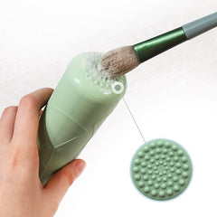 Silicone Makeup Brush & Sponge Holder Set - Anti Fall Out Travel Case Organizer