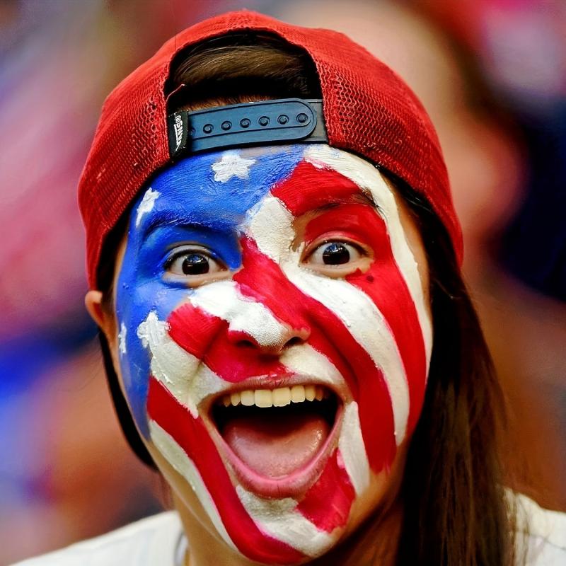 Red Face Body Paint American Flag 3 Colors Palette for Patriotic Events
