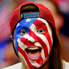 Red Face Body Paint American Flag 3 Colors Palette for Patriotic Events