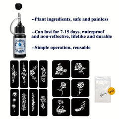 2 Sheets A4 Hollow Tattoo Stencil & 1 Bottle Tattoo Dye Paste