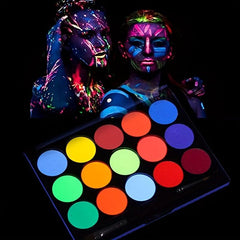 15 Brush Body Painting Makeup Kit Neon Luminous