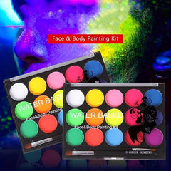 15 Brush Body Painting Makeup Kit Neon Luminous