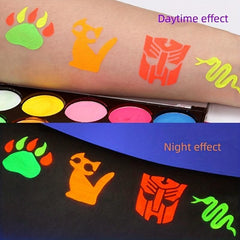 15 Brush Body Painting Makeup Kit Neon Luminous