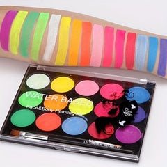 15 Brush Body Painting Makeup Kit Neon Luminous