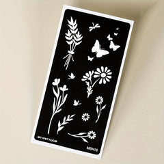 Hollow Out Templates with Dye Cream Flowers & Butterflies Word Pattern
