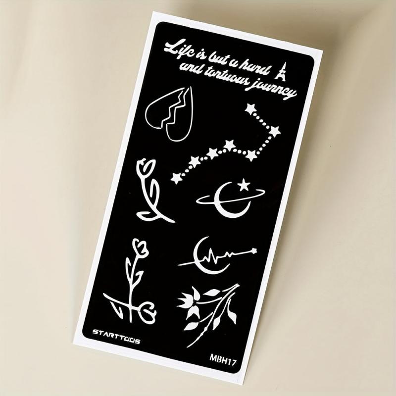 Hollow Out Templates with Dye Cream Flowers & Butterflies Word Pattern