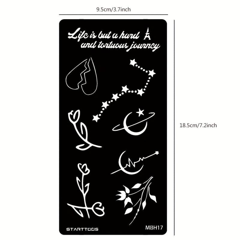Hollow Out Templates with Dye Cream Flowers & Butterflies Word Pattern