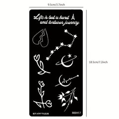 Hollow Out Templates with Dye Cream Flowers & Butterflies Word Pattern