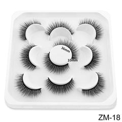5 Pairs Natural False Eyelashes Slender & Fluffy for Eye Makeup