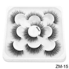 5 Pairs Natural False Eyelashes Slender & Fluffy for Eye Makeup