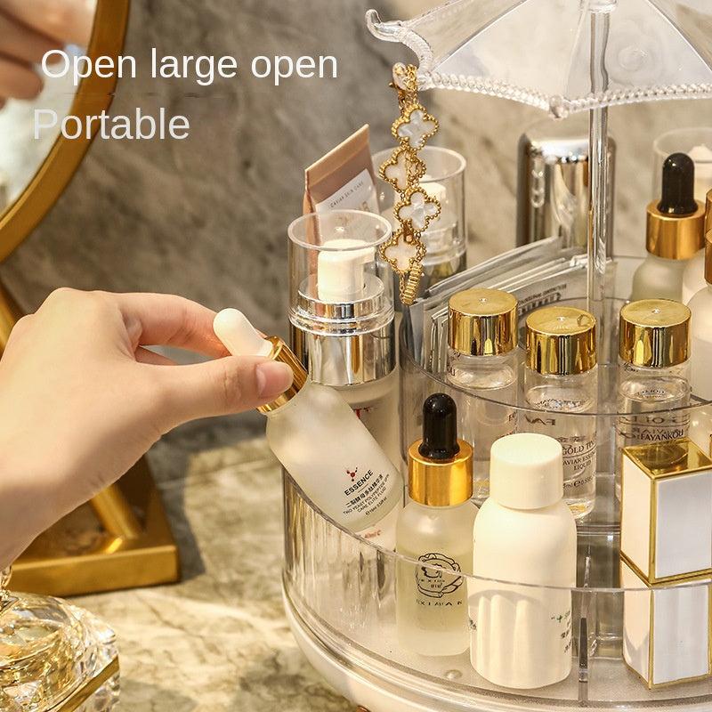 360 Rotating Makeup Organizer Spinning Cosmetic Storage Display Case