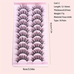 10 Pairs 3D Curling Fluffy Soft False Eyelashes Natural Look