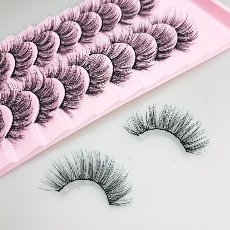10 Pairs 3D Curling Fluffy Soft False Eyelashes Natural Look