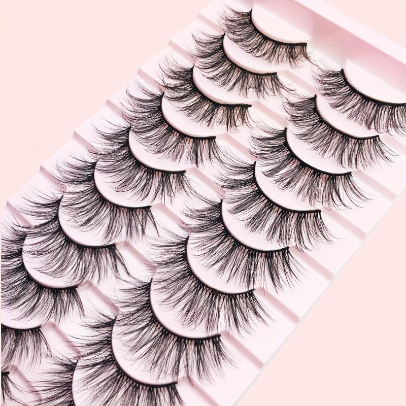 10 Pairs 3D Curling Fluffy Soft False Eyelashes Natural Look