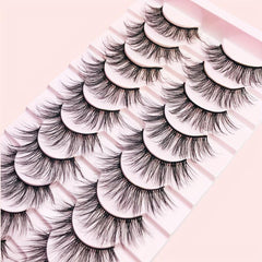 10 Pairs 3D Curling Fluffy Soft False Eyelashes Natural Look