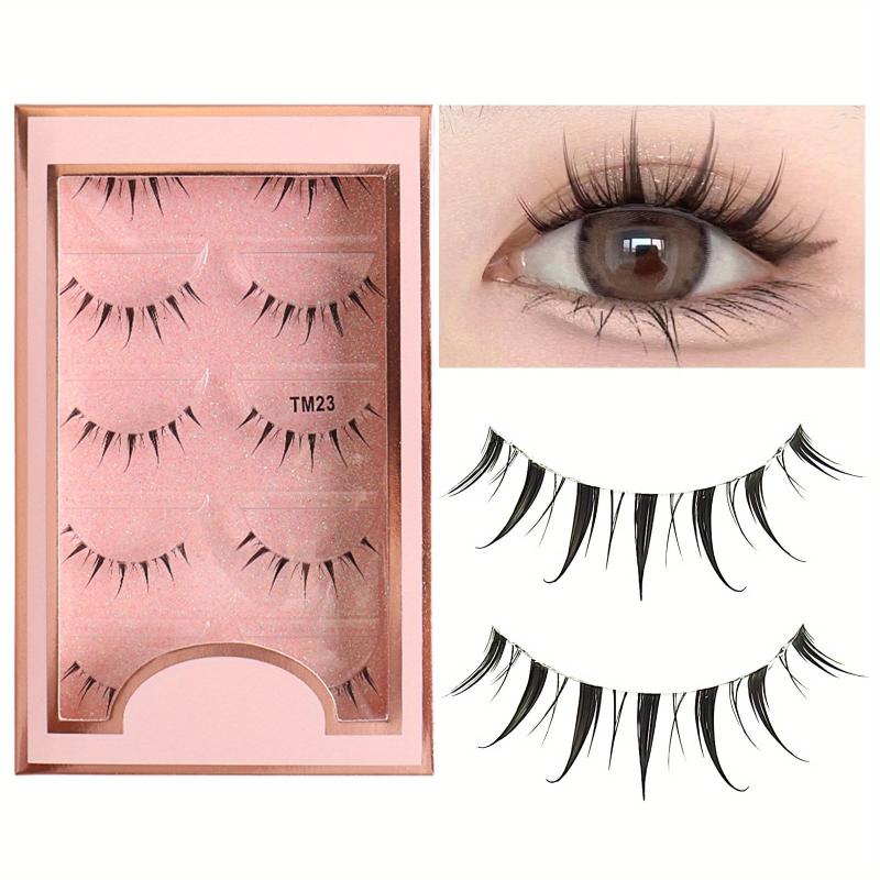Spiky Anime False Eyelashes 5 Pairs Natural Look Reusable Cosplay